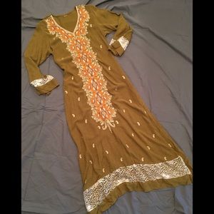 Vintage Indian Dress with embroidery